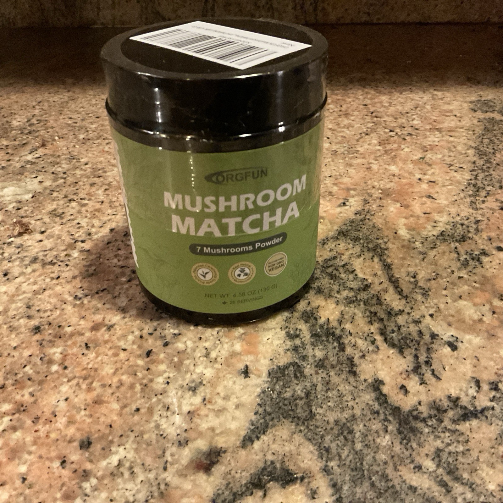Orgfun Mushroom Energizing Matcha Latte Powder 4.58 oz exp. 12/27