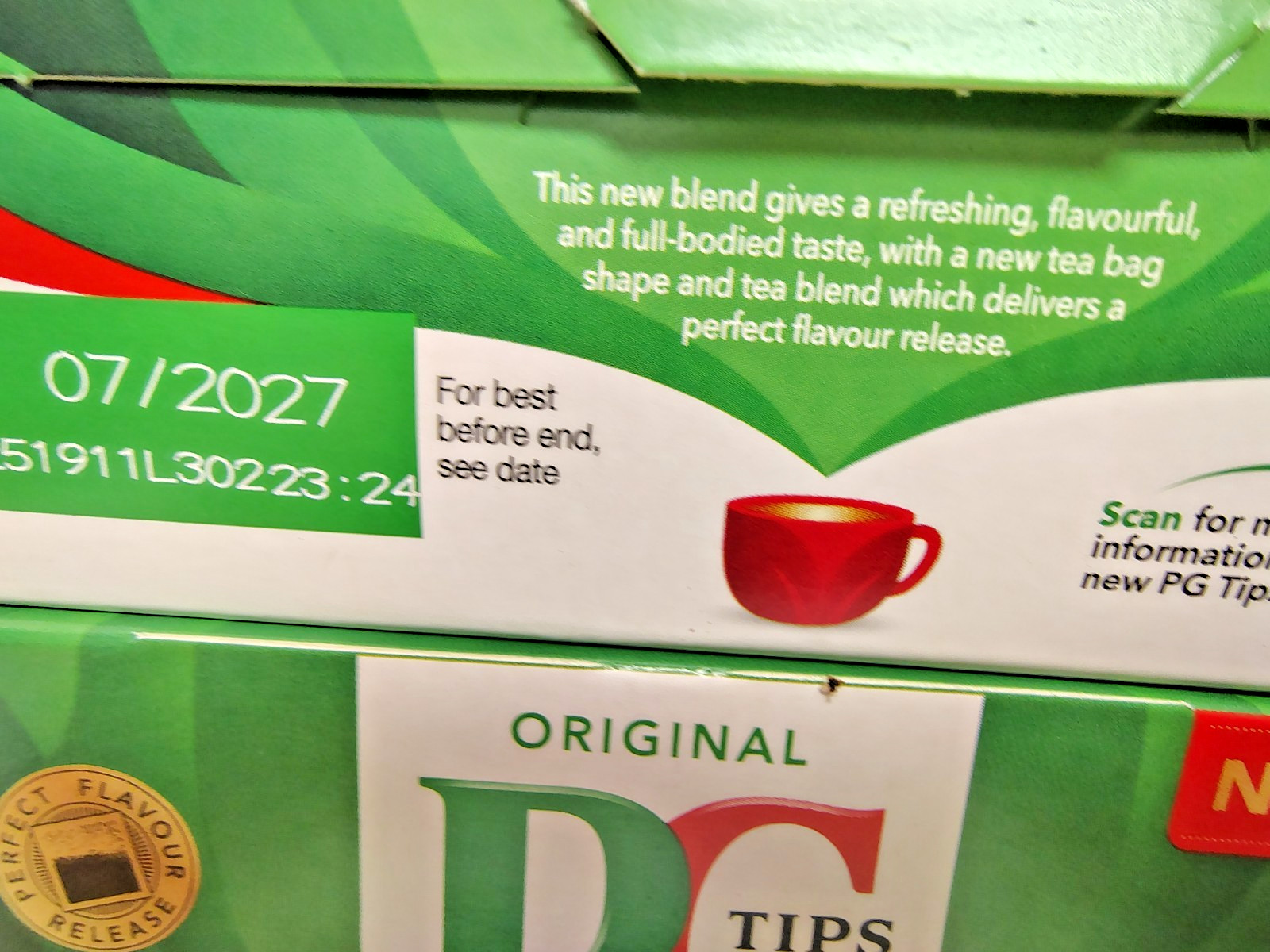 PG Tips Original Black Tea, 40 Bags/Box, BB 7/2027, Lot of 2