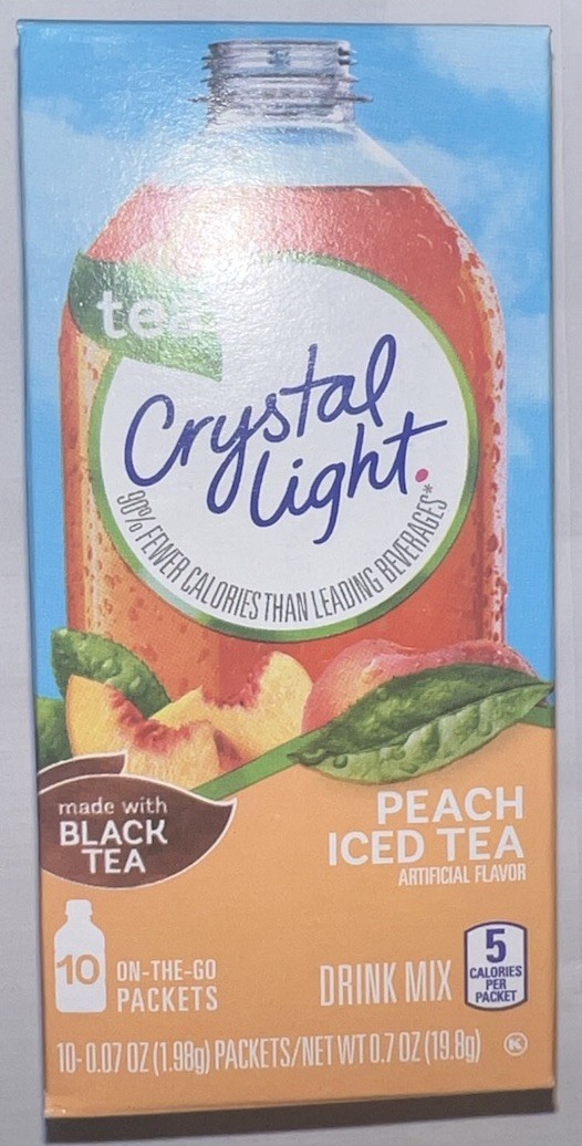6x 10-Packet Boxes Crystal Light Peach Iced Tea On The Go Drink Mix w/Black Tea