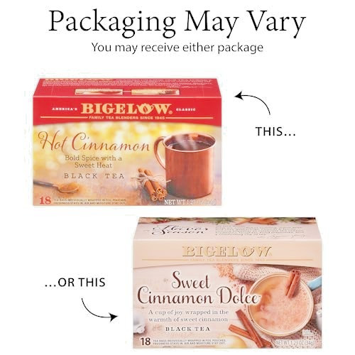 Bigelow Sweet Cinnamon Dolce Black – 18 Bags Per Box – (3) Boxes – 54 Bags Total