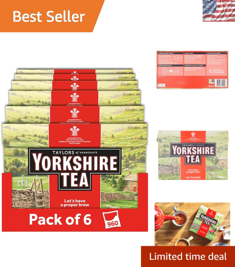 High Caffeine Yorkshire Red Tea – 6 Packs of 160 Teabags for Every Occasion