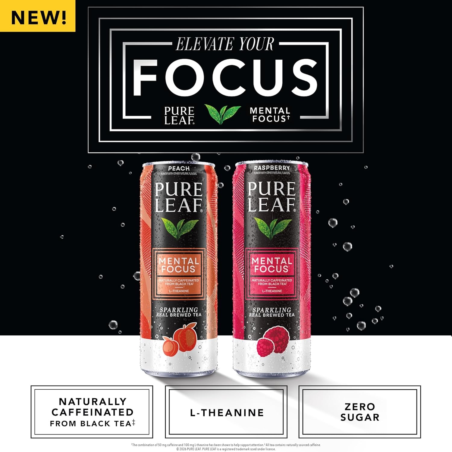 Raspberry Real Brewed Sparkling Iced Tea 12 fl oz Cans Pure Leaf