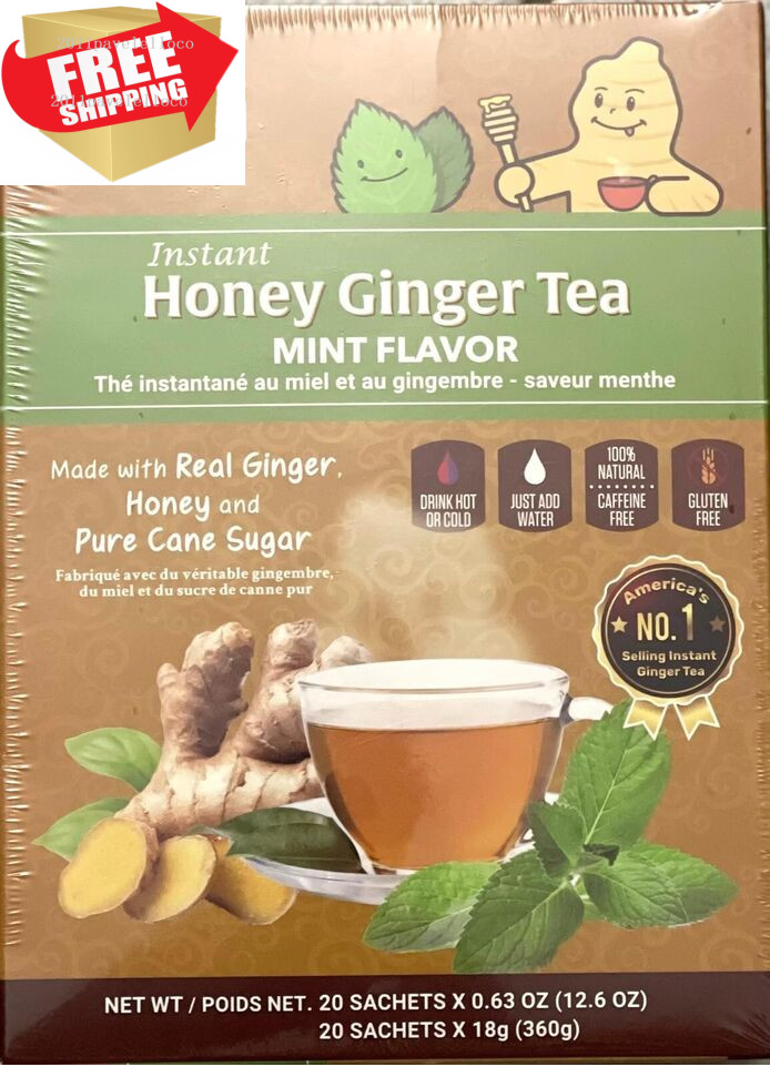Instant Honey Ginger Tea Mint Flavor 20 Tea bags – Pocas gluten free no caffeine