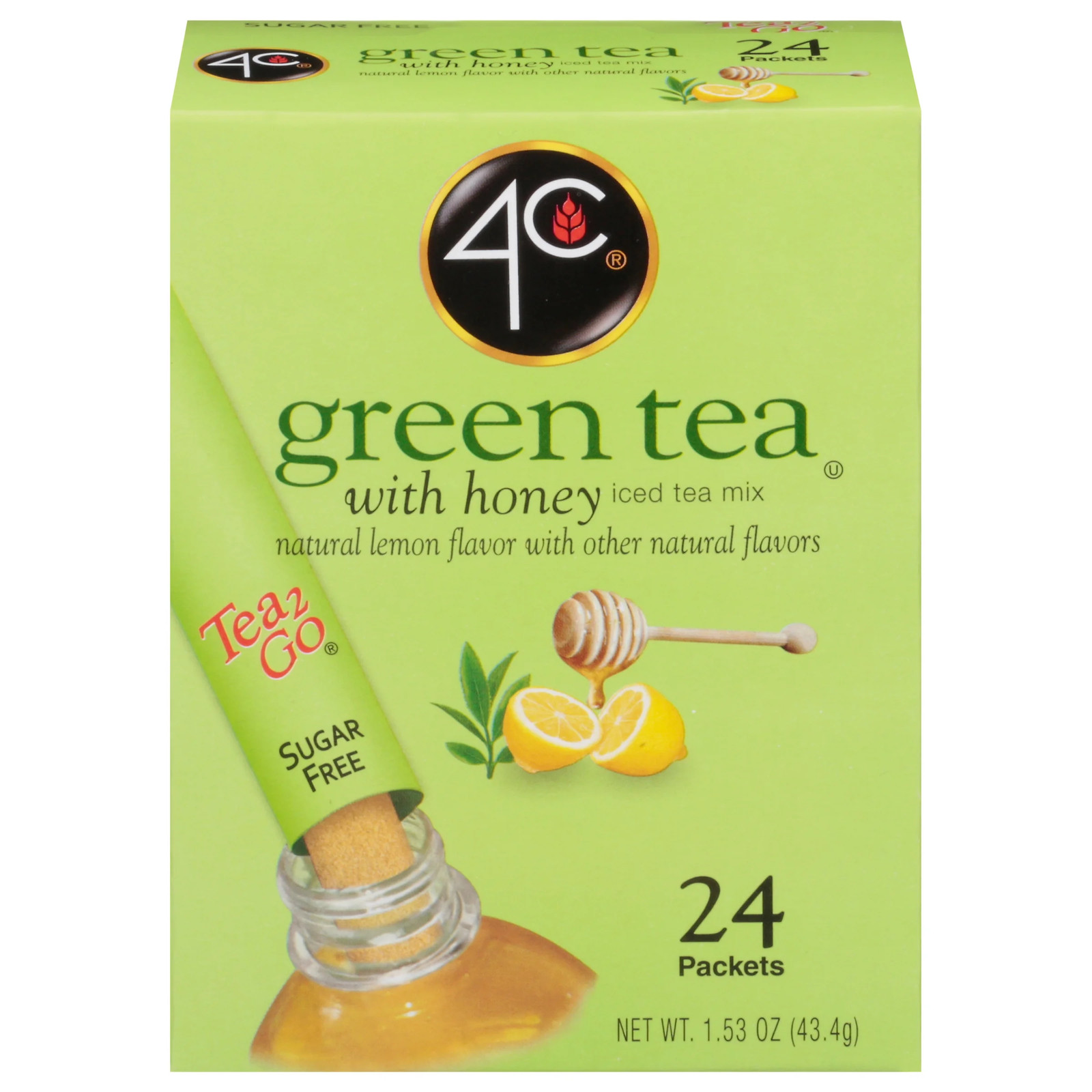 pack C Packets Tea Go Green Tea with Honey Sticks
