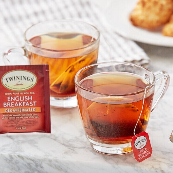 Twinings English Breakfast Decaffeinated Tea Bags – 20/Box-4 Boxes-BB 08/2025