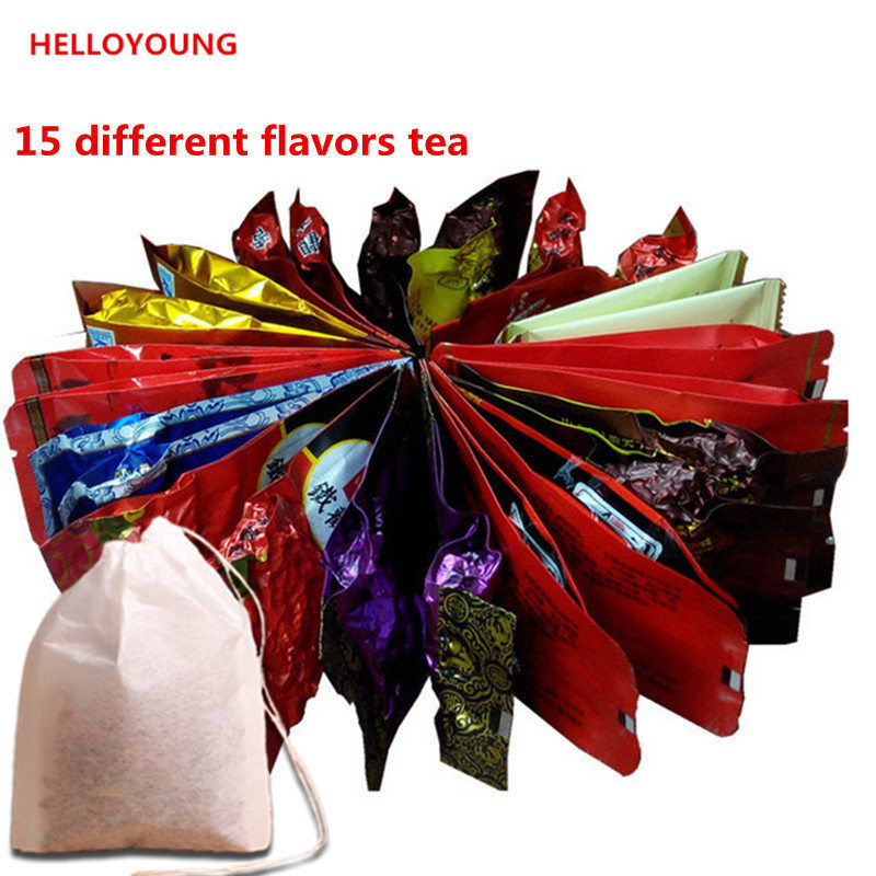 Tea Variety Pack 15 Tea Bags Green Tea Milk Oolong Da Hong Pao