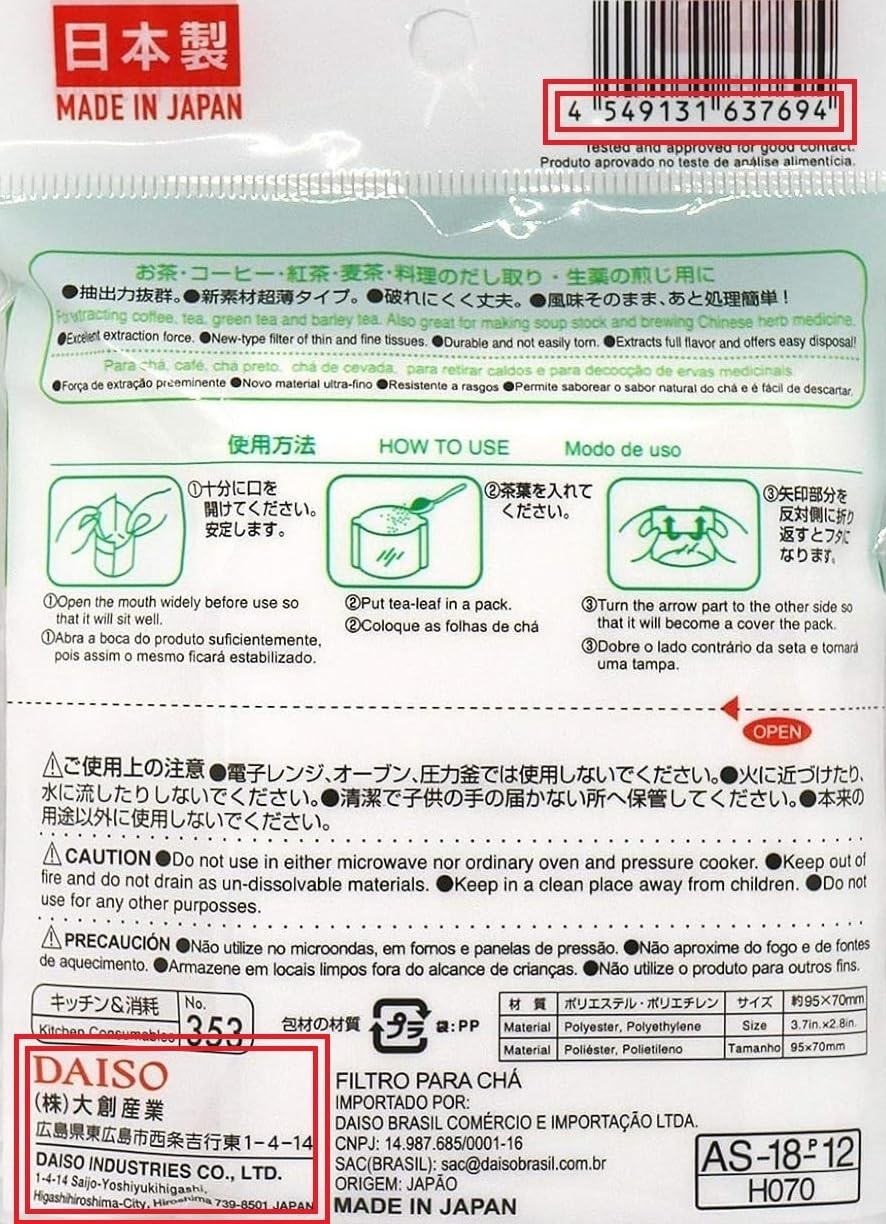 100pcs Disposable Tea Filter Bags – Hard Type, Perfect for Loose Leaf Brewing
