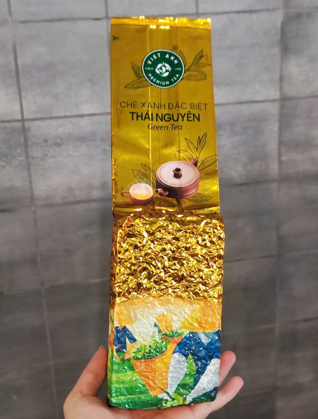 Viet Anh Tea -Thai Nguyen Green Tea Bag 200g High Quality Chè Xanh Đặc Biệt
