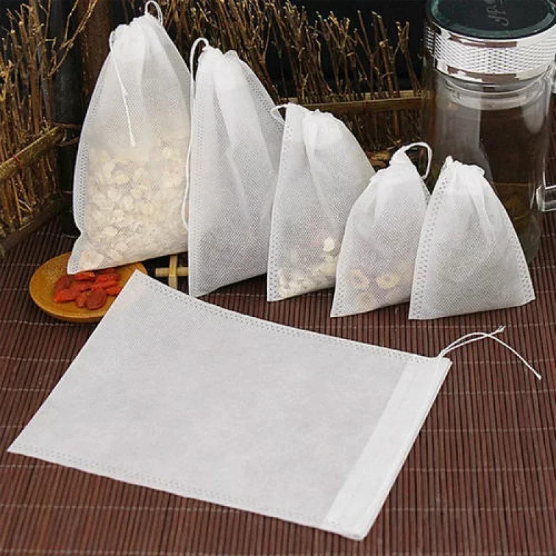 200/50PCS Disposable Tea Filter Bags Non-Woven Fabric Tea Bag with Drawstring Ki