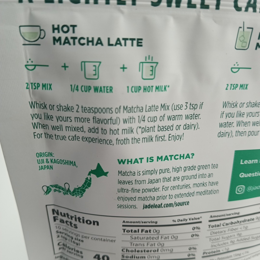(2) Jade Leaf MATCHA LATTE Organic Cafe Mix 3.5 Oz Exp 06/26 SHIPS~FAST 📭 🚚§}~