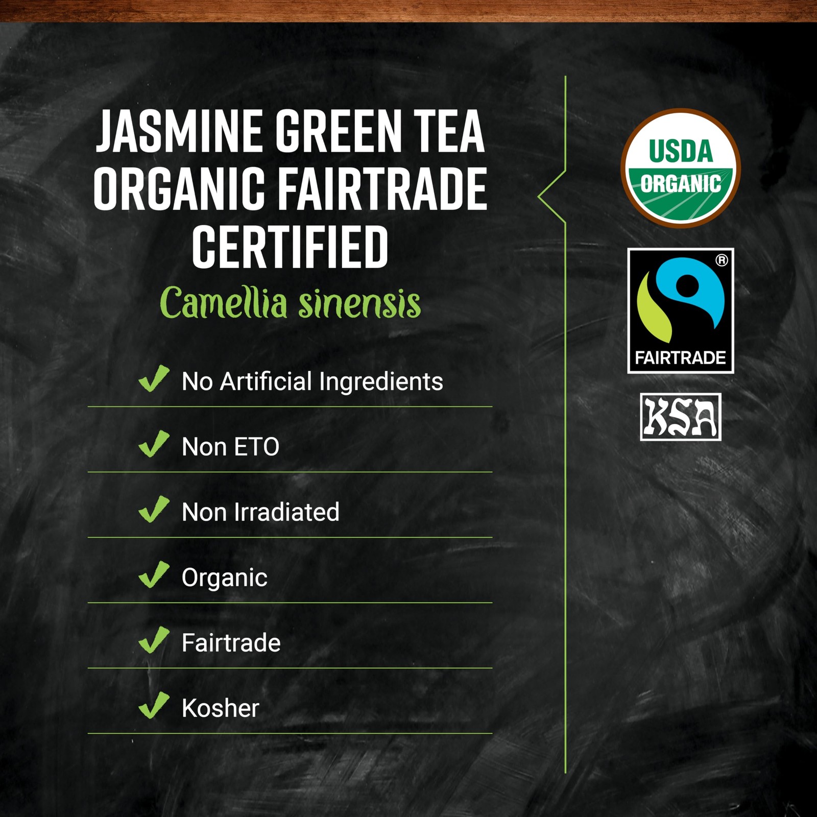 Frontier Co-op Organic Fairtrade Jasmine Green Tea, All 16 Ounce (Pack of 1)