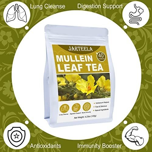 Mullein Leaf Tea Bags 40 Count 3g Each Compressed Dried Herbs Caffeine Free