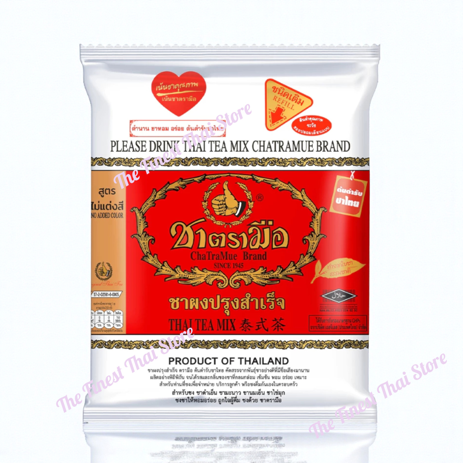 ChaTraMue Number One Brand No Added Color Formula Red Label Thai Tea 400g