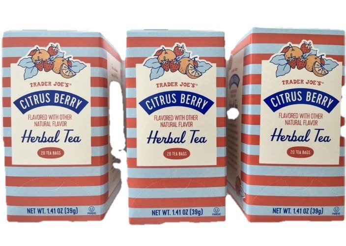 3 Packs Trader Joe’s CITRUS BERRY Herbal Tea 20-Tea Bag Great Hot or Iced!