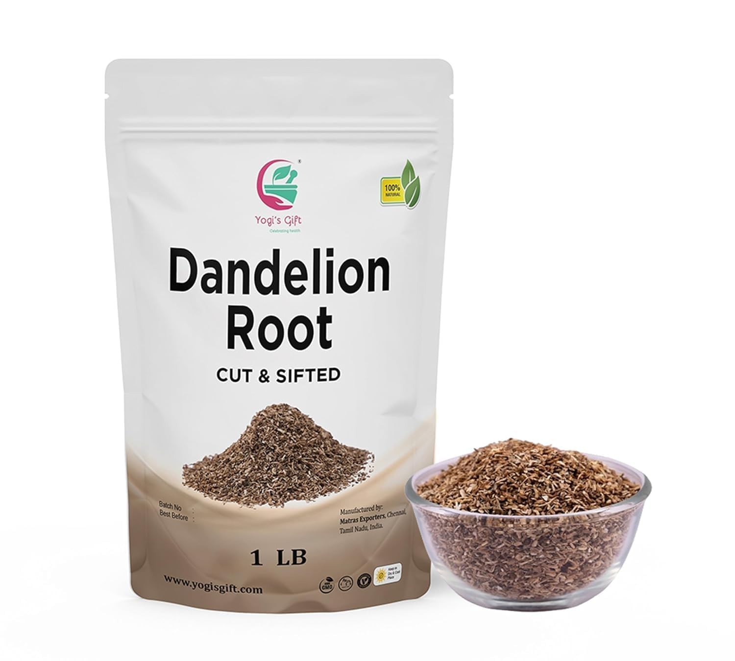 Dandelion Root 1 LB | Cut and Sifted Loose Root | by Yogi’s Gift®