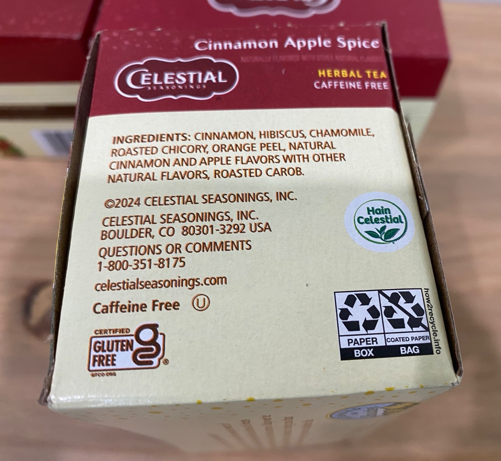 Celestial Seasonings Cinnamon Apple Spice Herbal Tea LOT/4 Boxes BBD 11’27