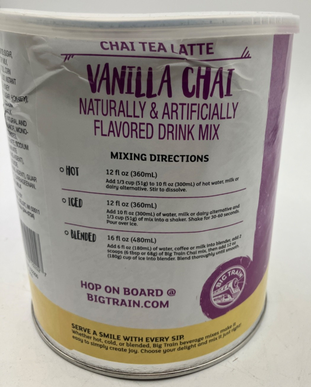 Big Train Vanilla Chai Tea Latte Beverage Mix, 1.9 Pound BB 07/08/2027