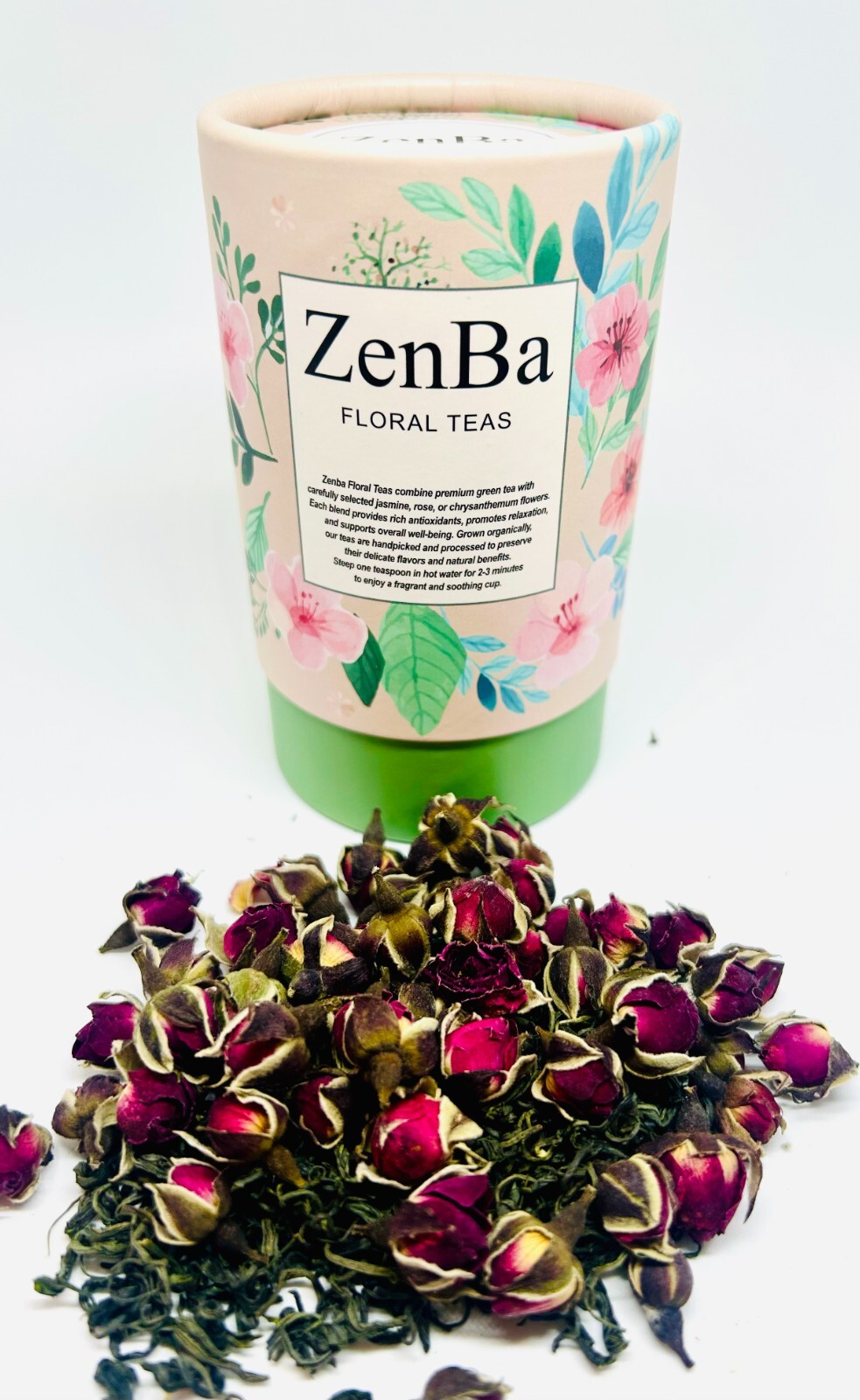ZenBa Premium Loose Leaf Tea – 1 Box (Choose Green Tea or Floral Tea)