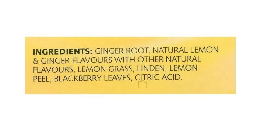 Twinings Lemon & Ginger Herbal Tea Bags, Caffeine Free, 50 Count Box