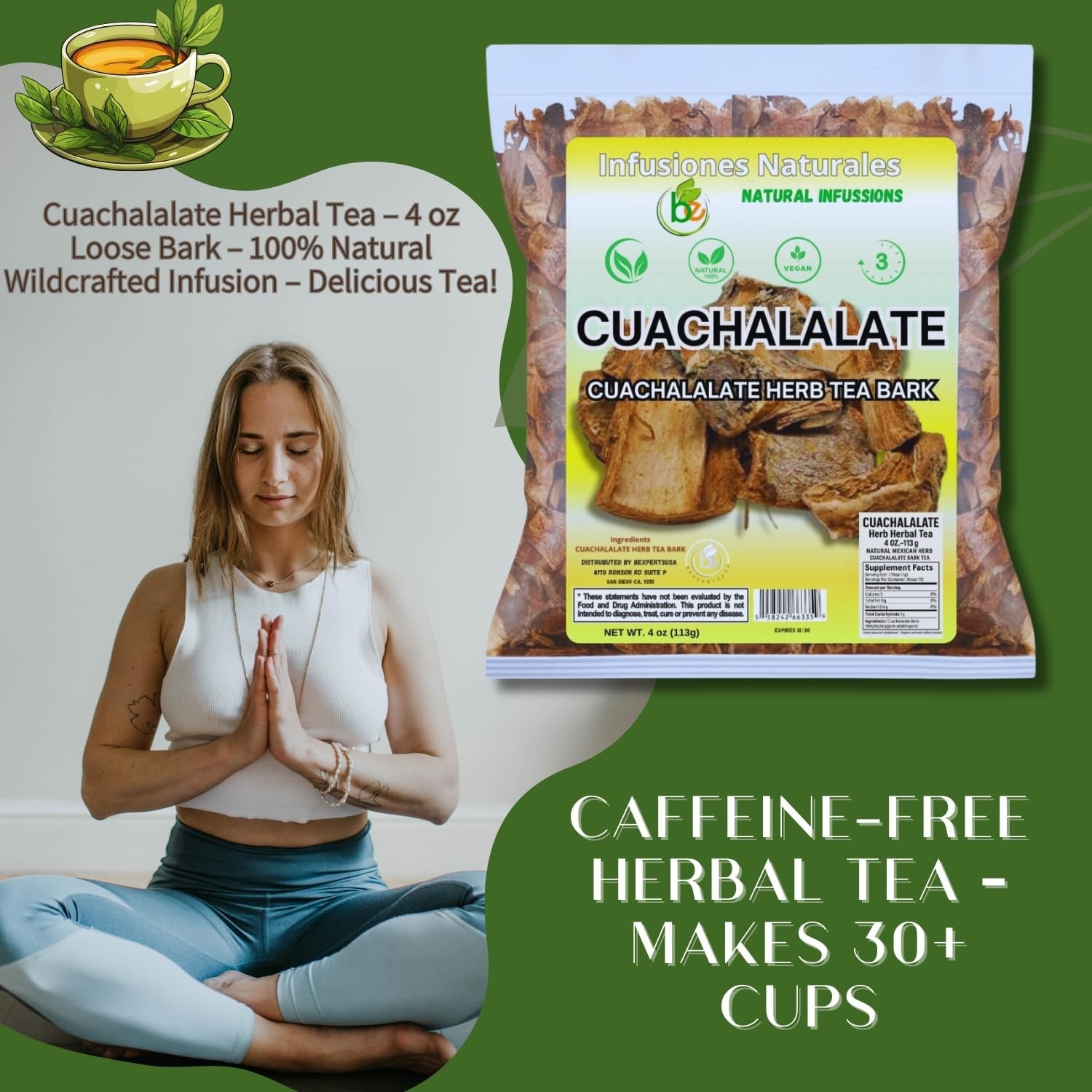 Cuachalalate Tea 4 oz-113g. Mexican Cuachalala, Wildcrafted (Juliana Adstring