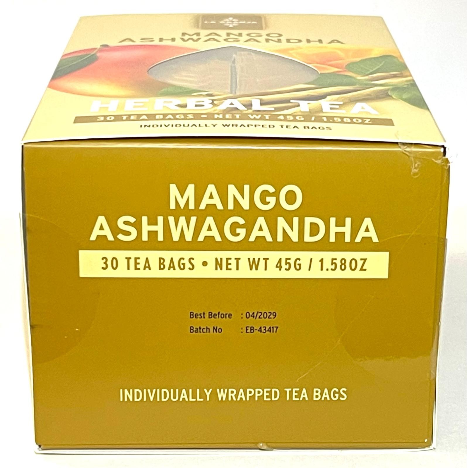 Ashwagandha Root Tea – Herbals Pure Herbal Tea (25 Count) Mango Flavor -exp 2026