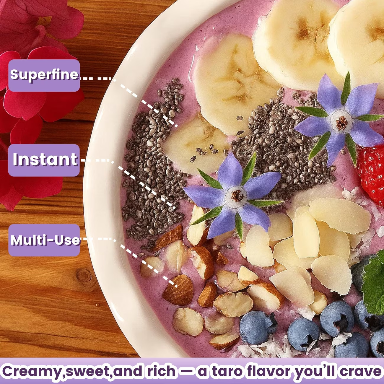8oz Taro Powder Mix Instant Purple Taro Drink Dessert Mix