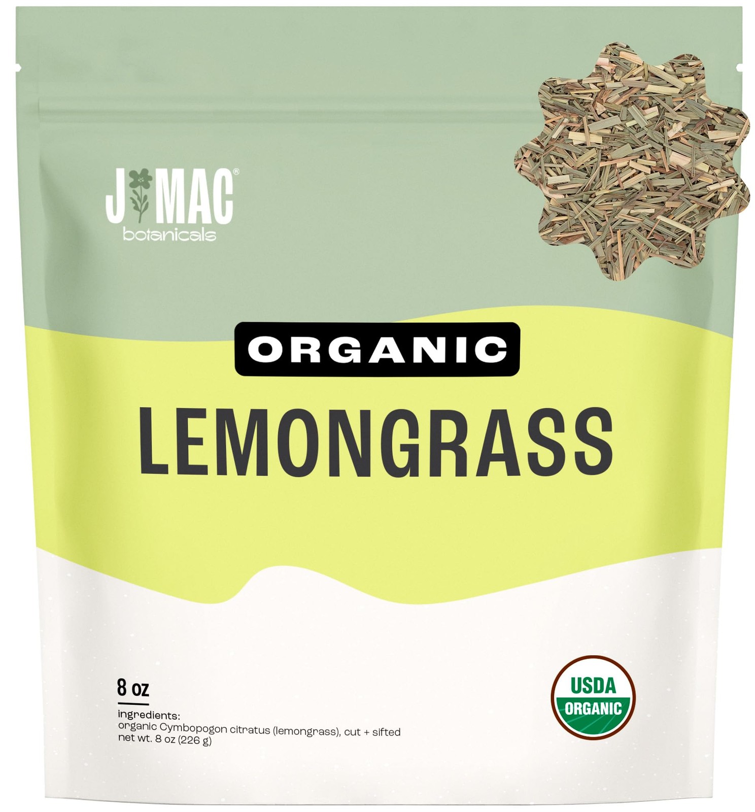 Organic Lemon Grass (8 oz bag) Certified USDA Organic, Cut & Sifted Dried Lem…