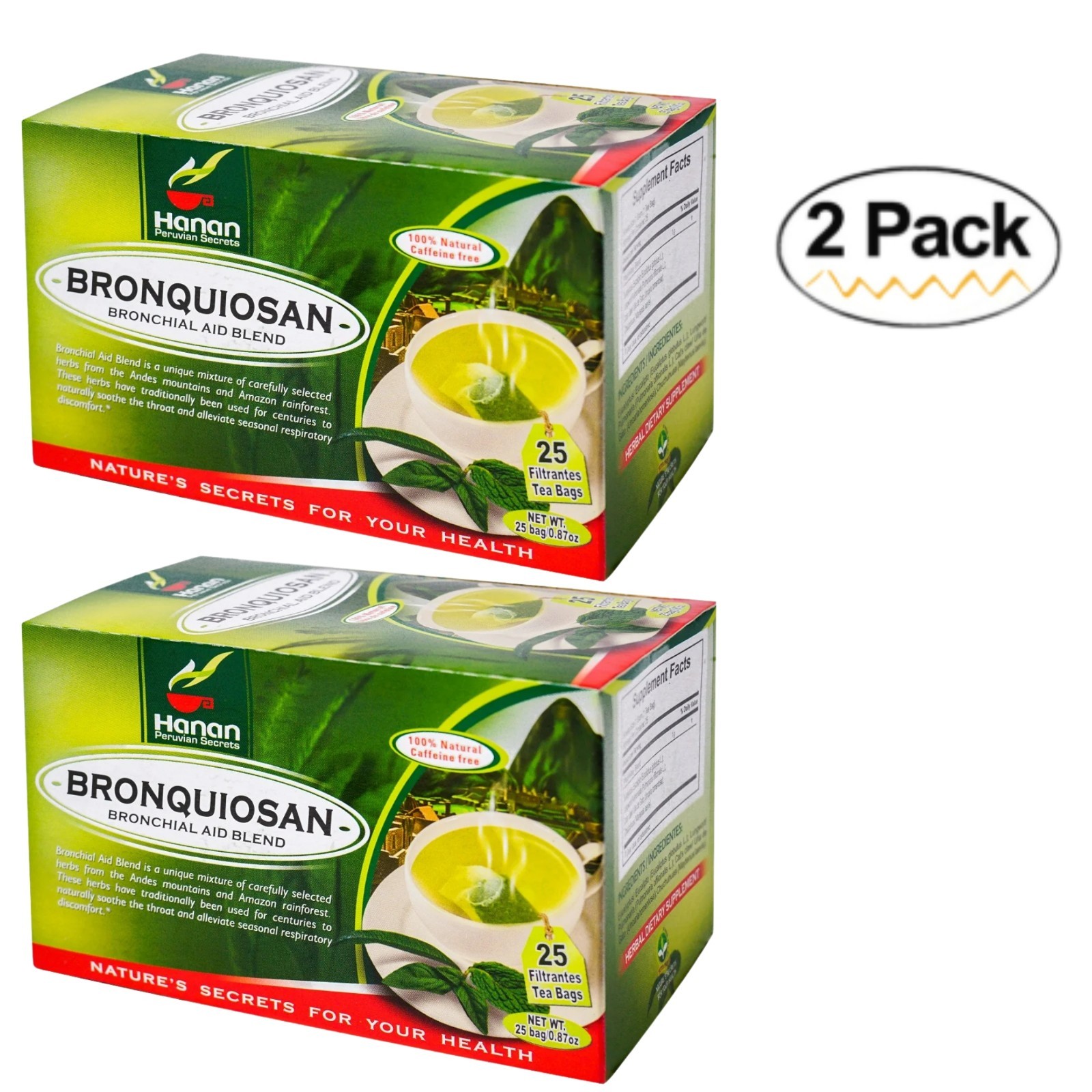 Bronchial Wellness 50 Teabags Bronquiosan for Respiratory Lung Health Blend Peru