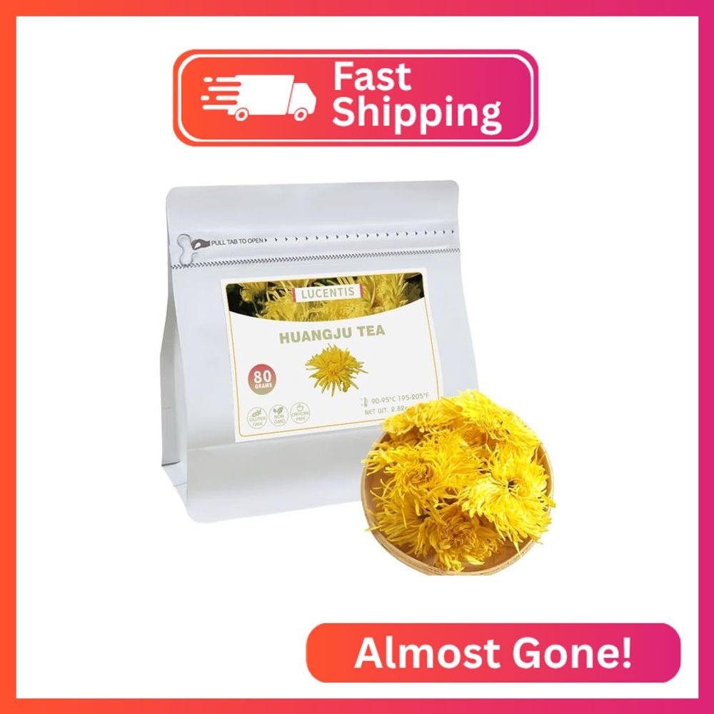 100% Pure Natural Dried Yellow Chrysanthemum Flower Tea (Huangju 黄菊) – 2.82oz/80