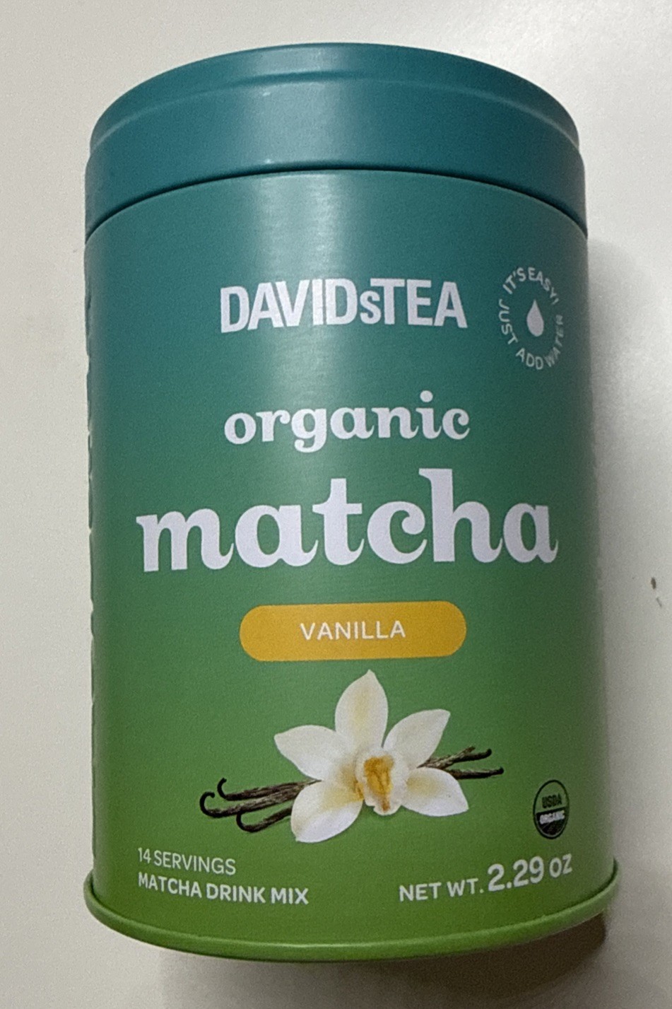 MATCHA DavidsTea Vanilla Organic Matcha 2.29 Oz. Drink Mix Vegan Low Caffeine