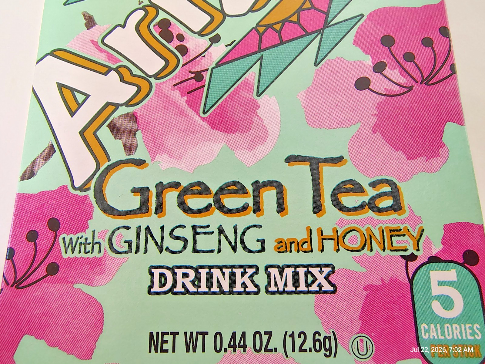 AriZona Green Tea with Ginseng/Honey Mix Packets, BB 11/27, Lot of 3 Boxes