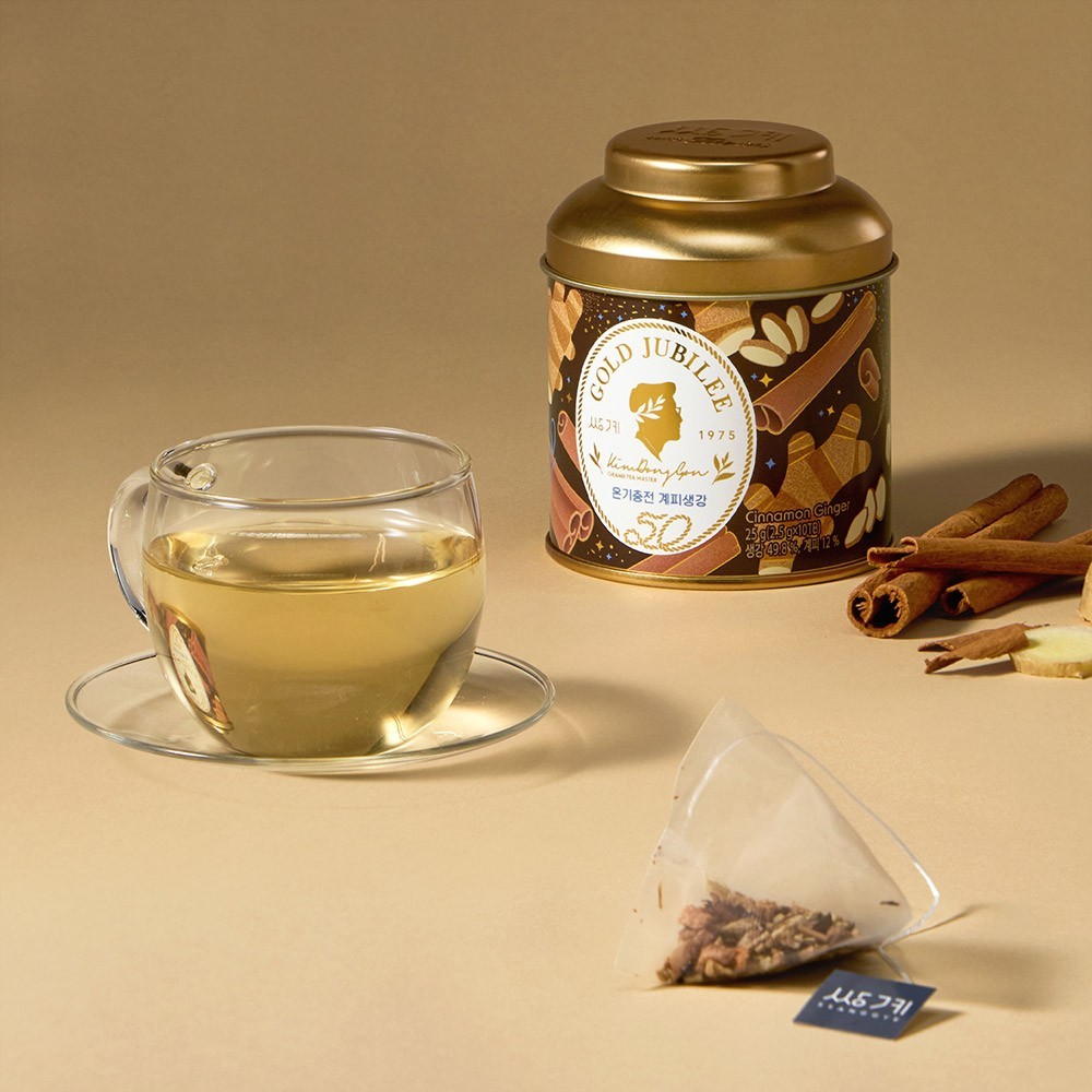 Ssanggye Cinnamon Ginger Tea 10 Pyramid Bags | Warm Spice Tea