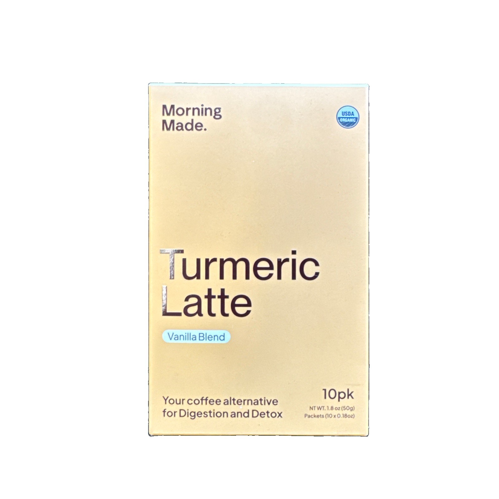 Morning Made Turmeric Latte Vanilla Blend 2-10pk Organic for Digestion & Detox