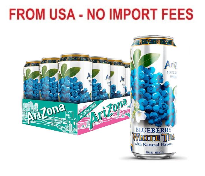 AriZona Blueberry White Tea – Big Can, 22 Fl Oz (12 Pack)