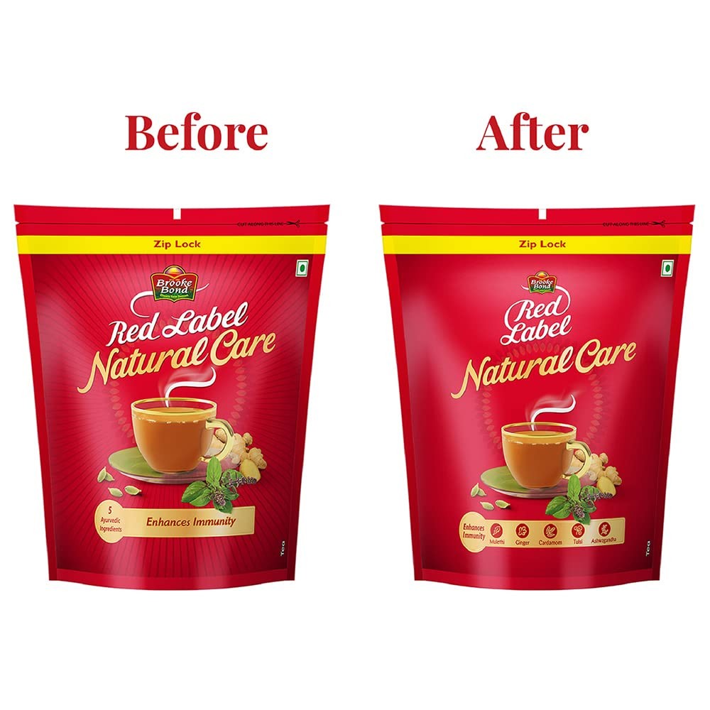 Red Label Natural Care Tea,Chai Made With 5 Ayurvedic Herbs,1 Kg,Ginger Tea
