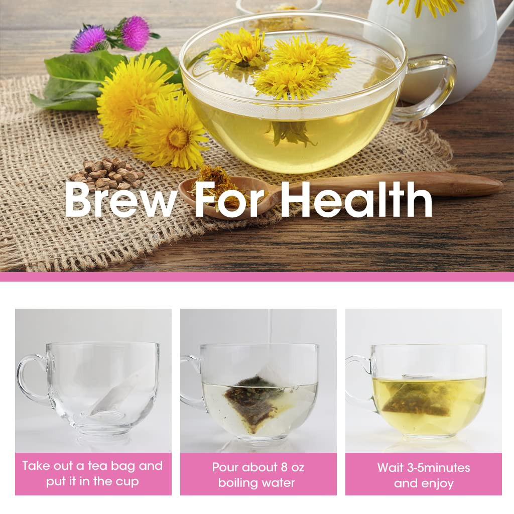 Premium Roasted Dandelion Root Tea with Milk Thistle and Peppermint – Herbal Tea