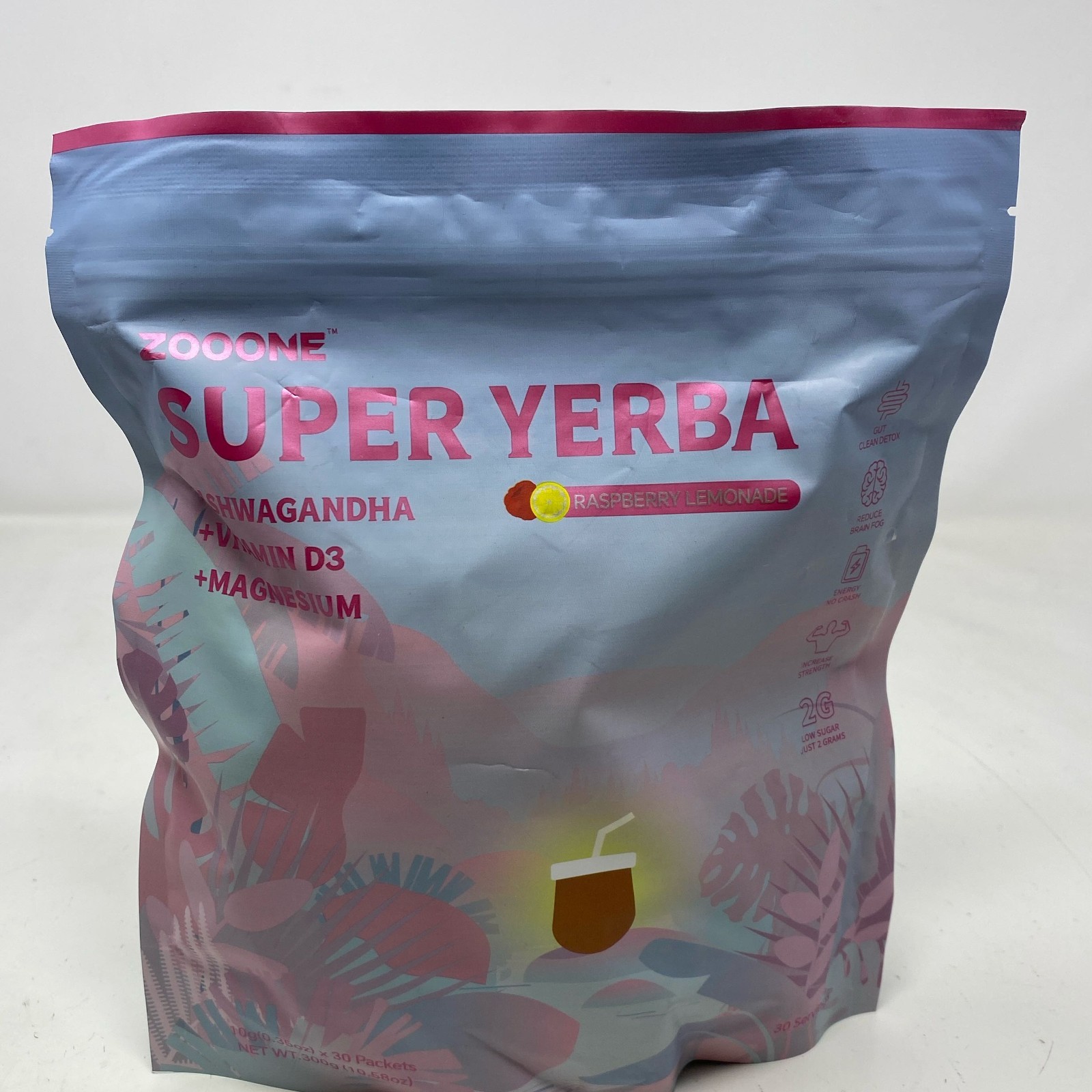 ZOOONE Super Yerba Raspberry Lemonade Instant Powder, 30 Packets