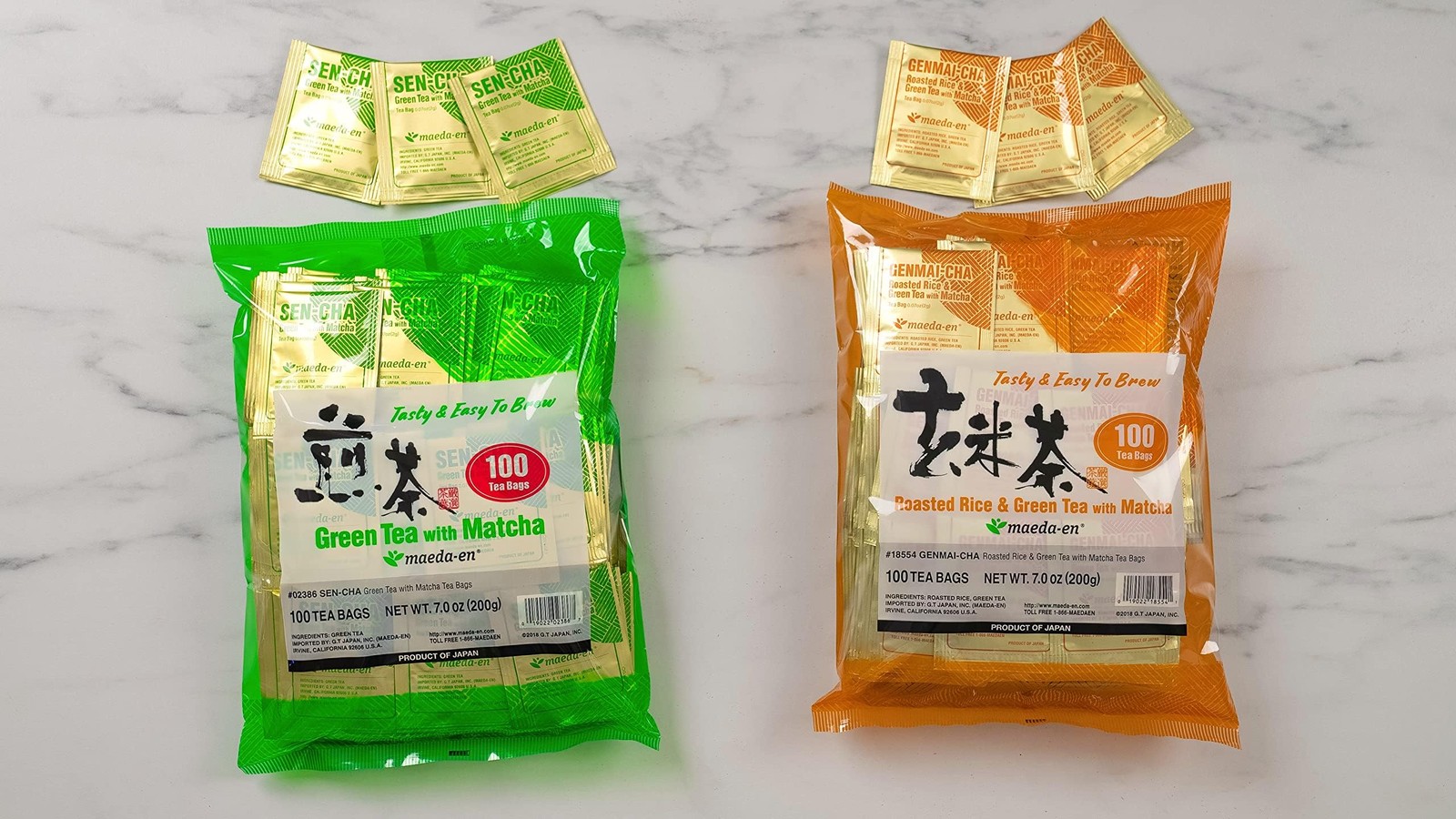 Sen-cha with Matcha Green 100 Tea Bags Japanese Origin Green Tea Leaves Indiv…