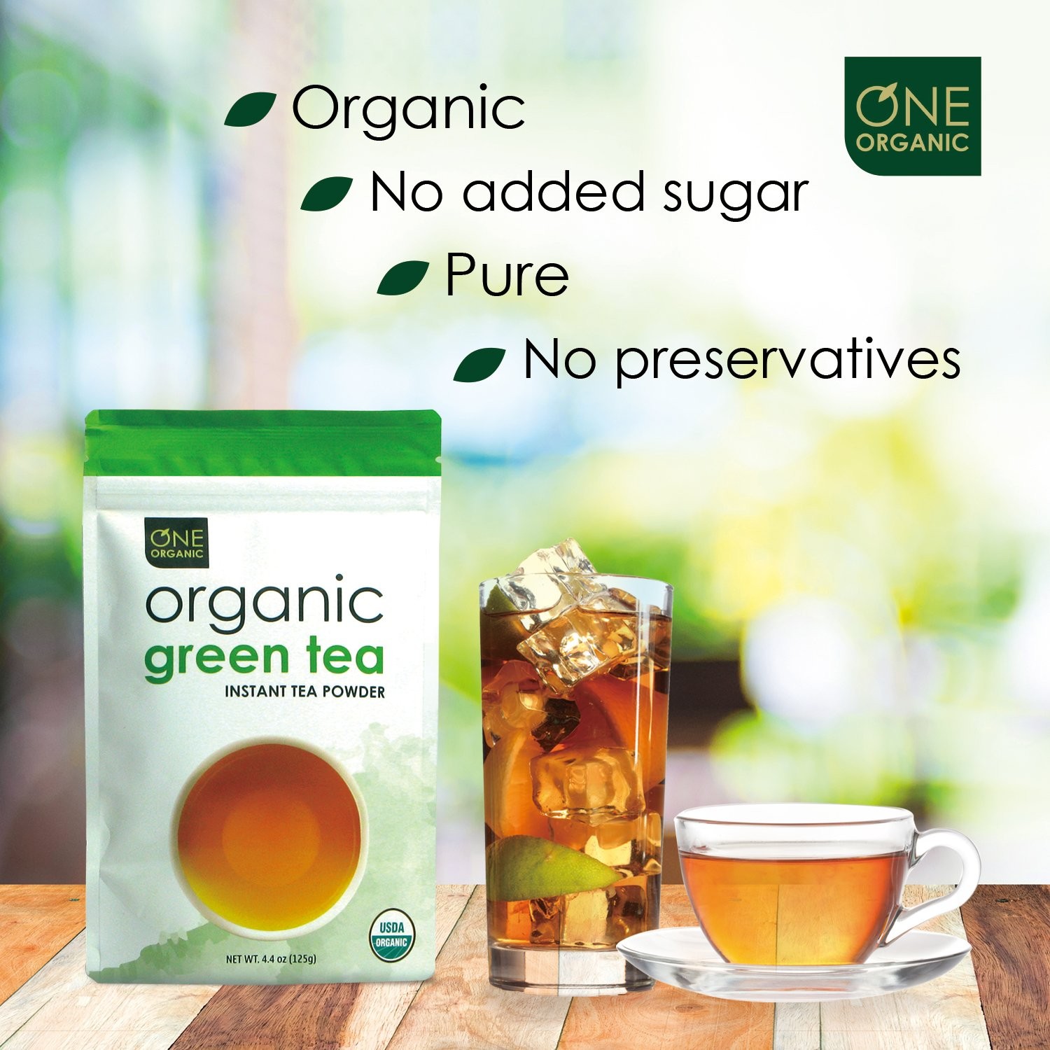 Instant Tea Powder (Green) – 4.4 oz. – 125 Servings – USDA Certified Organic …