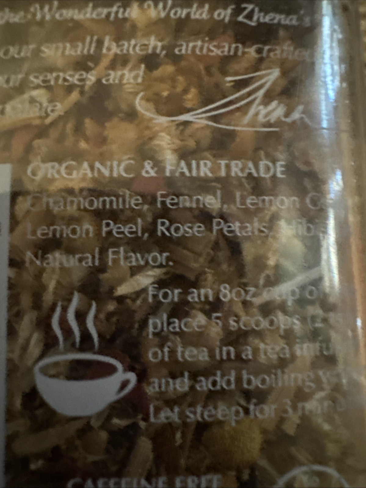 Zhena’s Gypsy Italian Chamomile Loose Tea Gift Glass Jar With Wood Spoon