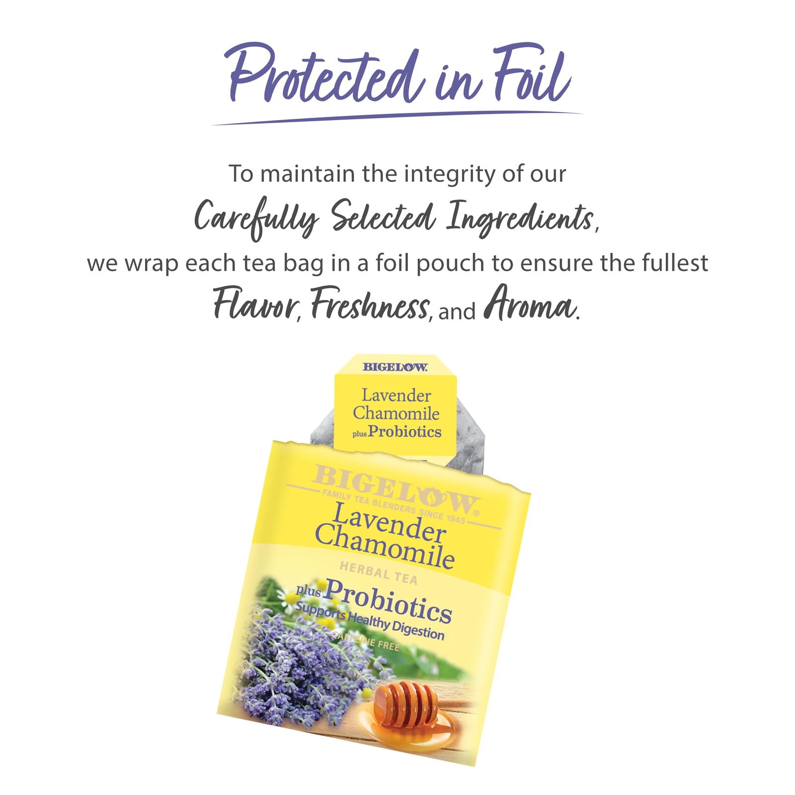 Bigelow Lavender Chamomile Probiotic Tea Bags Pack of 6 18 Count Herbal Tea