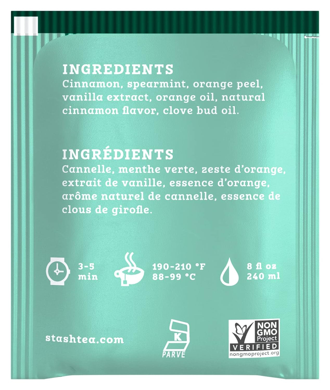 Stash Tea Christmas Eve Herbal Tea, Caffeine Free Non GMO Bulk Packaging, 100 Ct