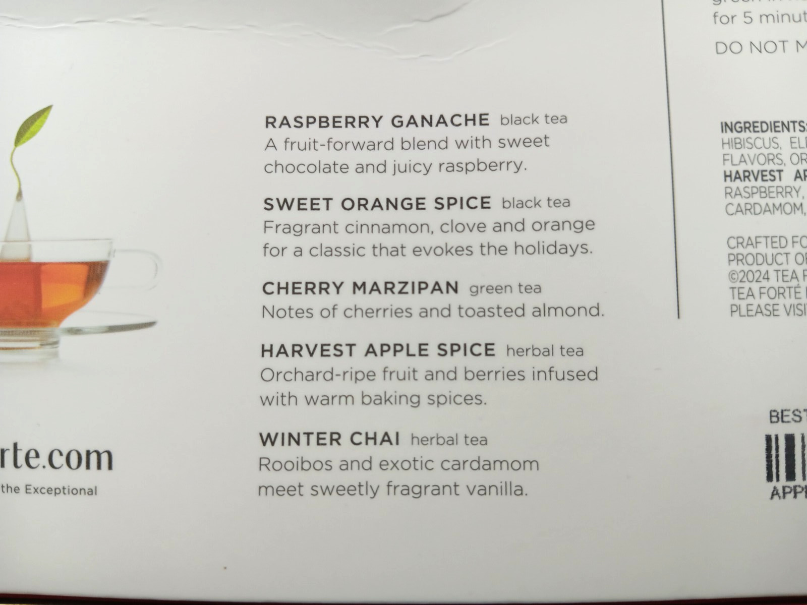 Tea Forte Warming Joy Gift Set, Limited Edition, Tea Sampler 10 Pyramid Tea