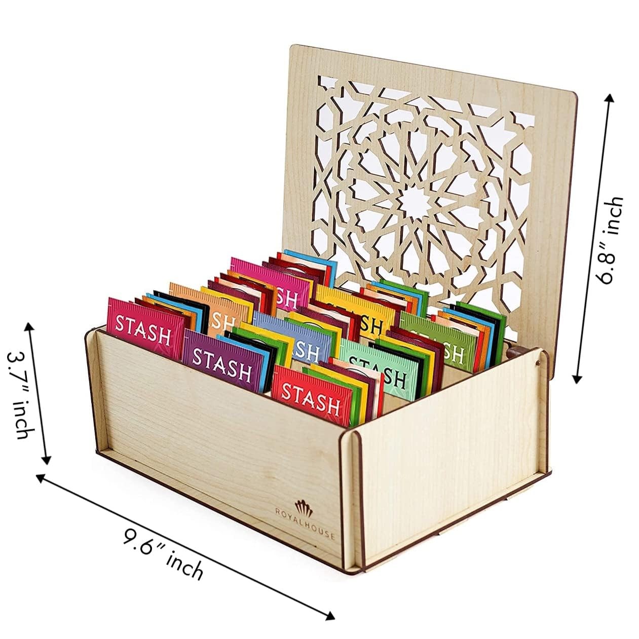 Tea Sampler Gift Box – 80 Tea Bags, 28 Flavors – White MDF Wooden Organizer –…
