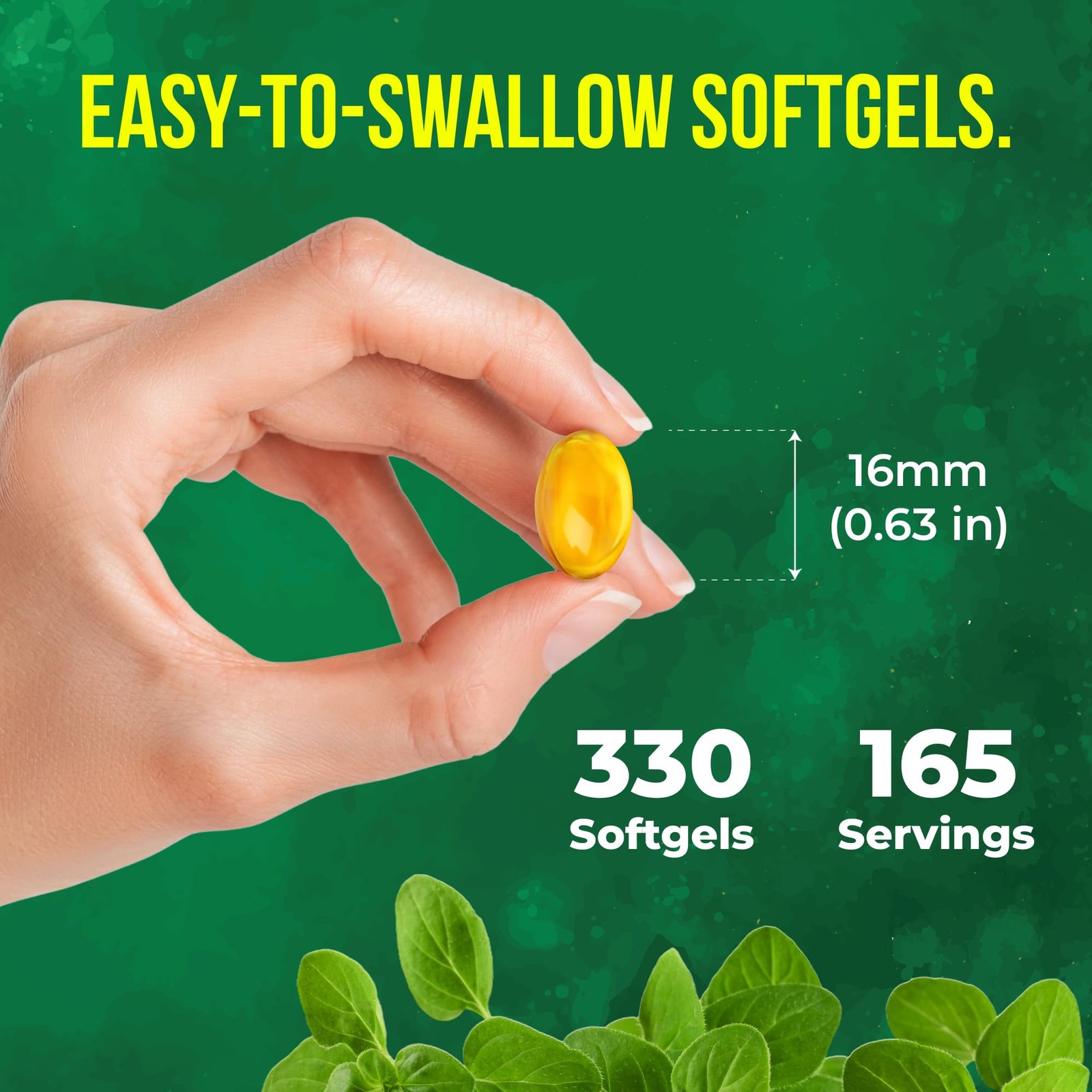 Premium Oregano Oil Softgels | 330 Count | Blend of 300mg Oregano Oil,Natural
