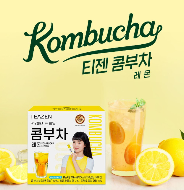 TEAZEN Kombucha Tea Drink Mix Lemon 5g X 10 / 30 / 50 sticks / K-Food