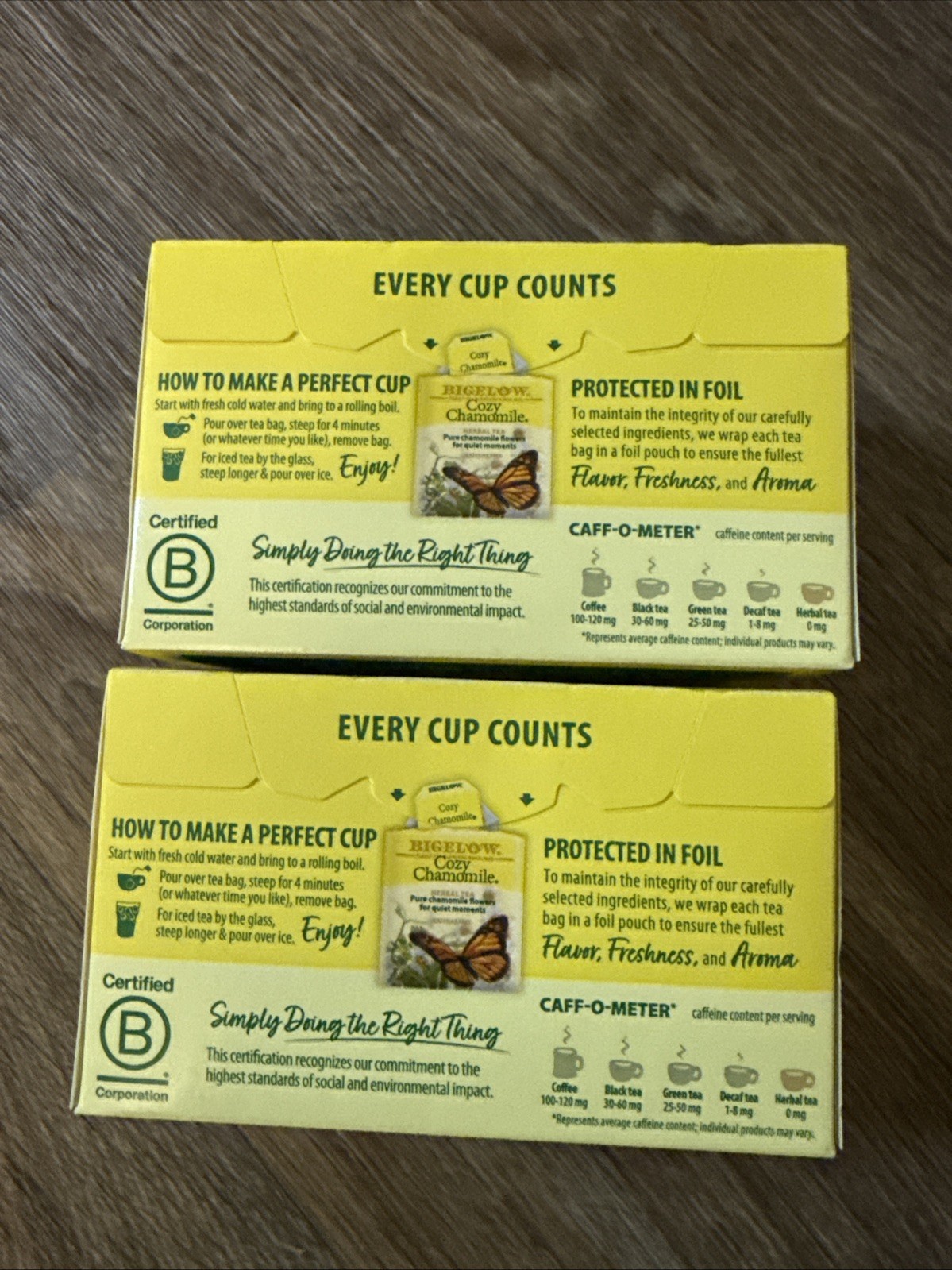 2x Bigelow Cozy Chamomile Herbal Tea | 20 Pouches Each Box Exp 9/26 (Pack of 2)