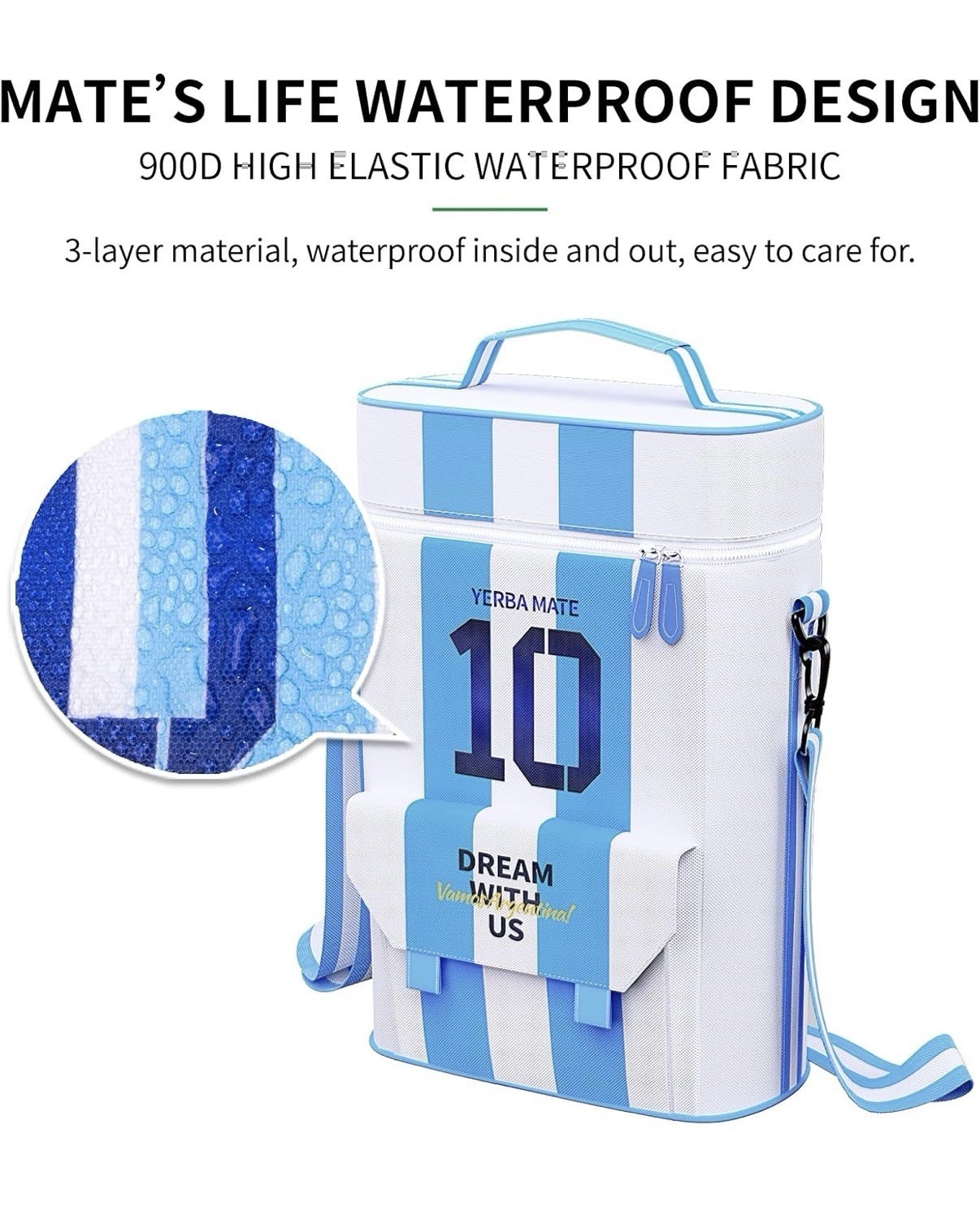 Cuopru Premium Matera Bag For Yerba Mate Kit, Argentina Captain NO.10