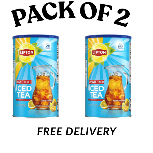 Lipton Unsweetened Black Tea Iced Tea Mix, 28 Quarts (Pack of 2)…
