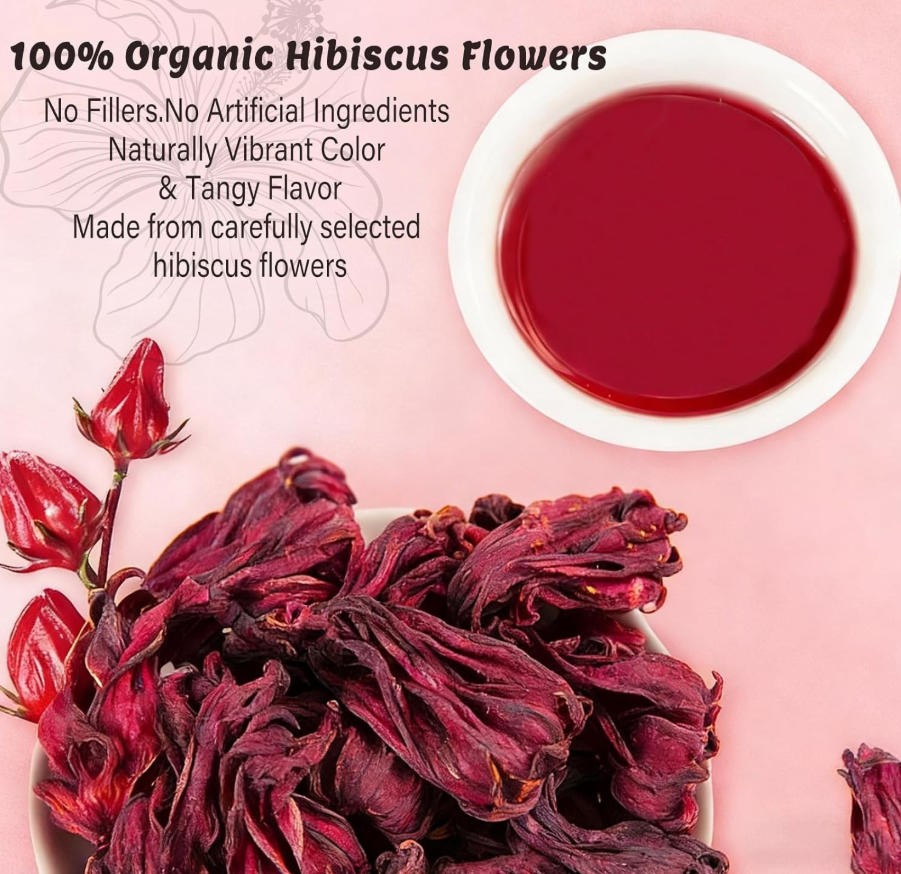 PiPi Tea Caffeine Free Herbal Tea Organic Hibiscus Tea Bags Rich in Antioxi 30